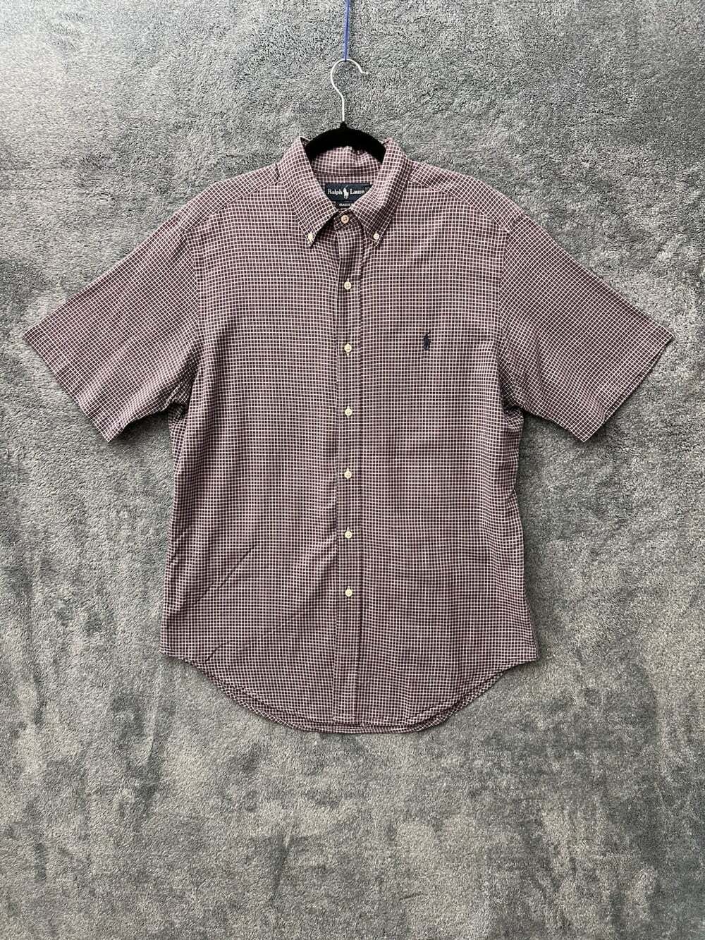 Ralph Lauren Men’s Plaid Shirt Large Classic Fit Short Sleeve Button Down